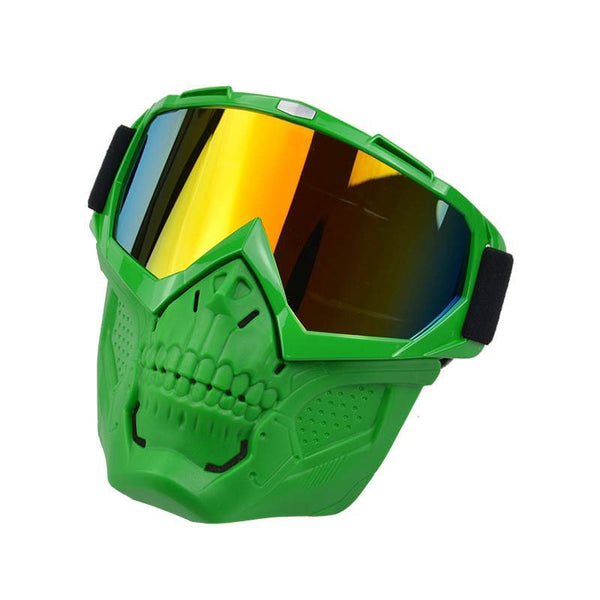 skull face mask goggle in red blk blue green