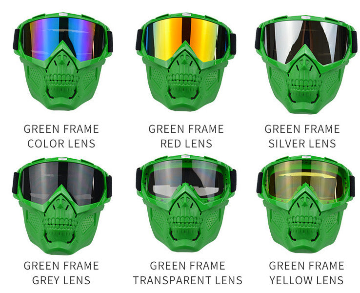 mask and goggles skull face mask goggles for motorcycle riding , paintball and outdoor recreation