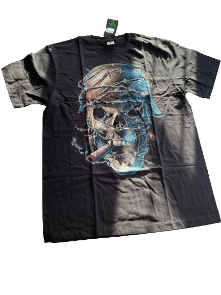 Short Sleeve 3d skull german blue