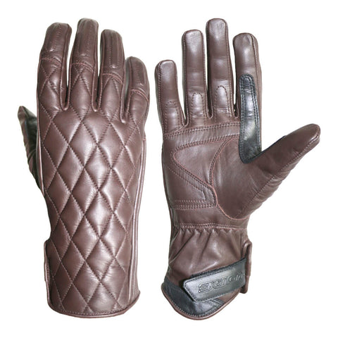 Diamond stich pattern leather motorcycle Gloves - RideEazy