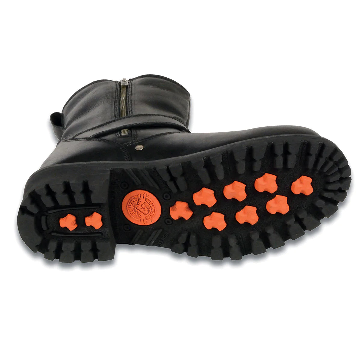 Men s Black 6 inch Classic Engineered Motorcycle Boots with Side Zipper