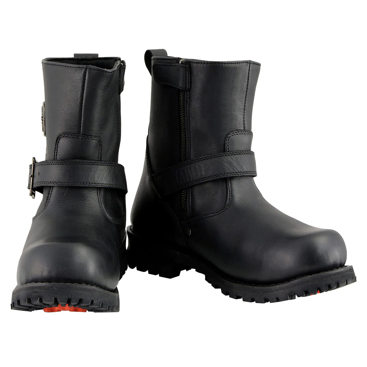 Side zip top motorcycle boots